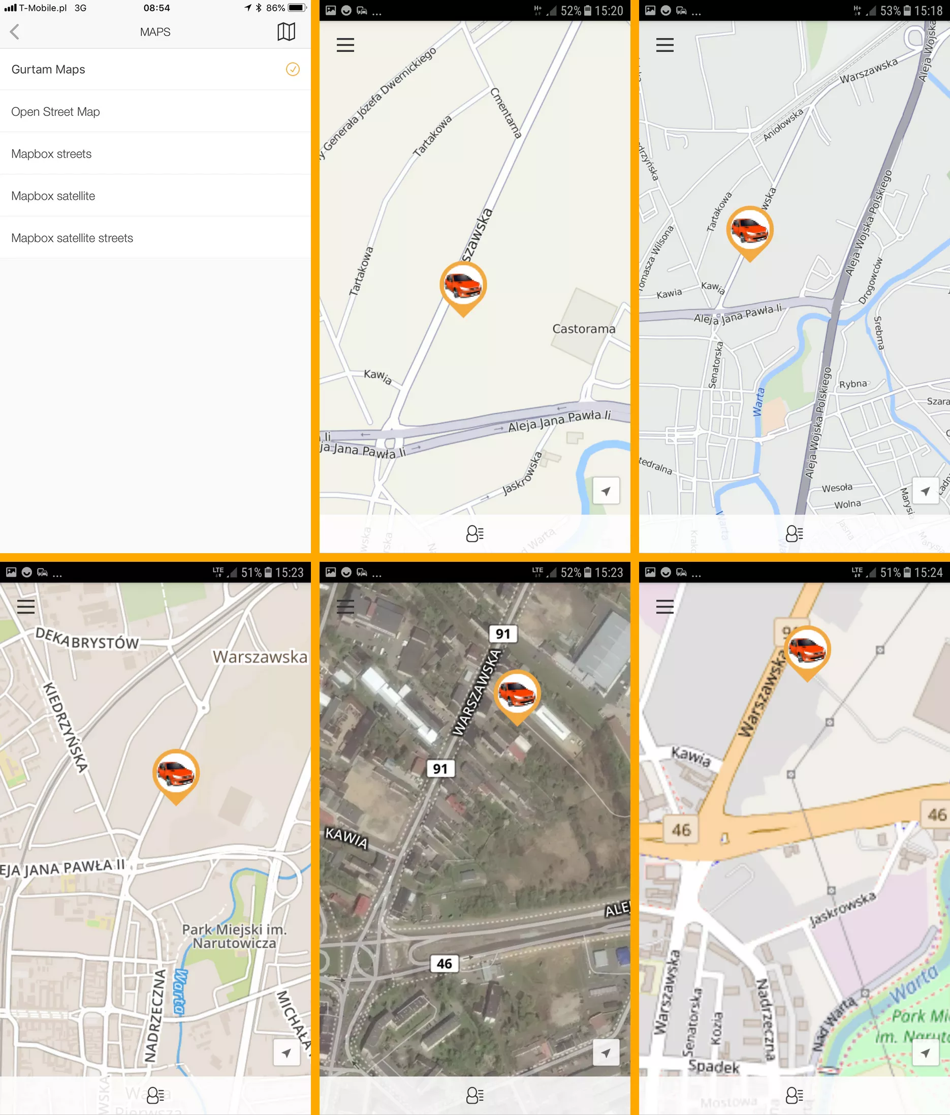 Lokalizator GPS Tracker Slim HOALTE – zrzuty ekranu aplikacji 