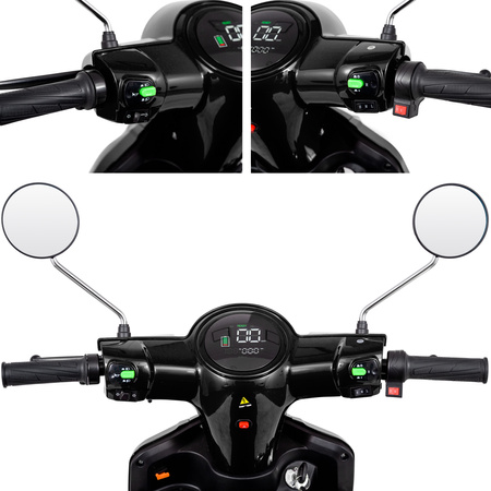 Skuter elektryczny dla seniora trójkołowy z dachem eVOYAGER BN022 - Czarny