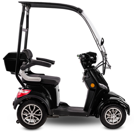 Skuter elektryczny z dachem dla seniora czterokołowy eVOYAGER BN027 - Czarny