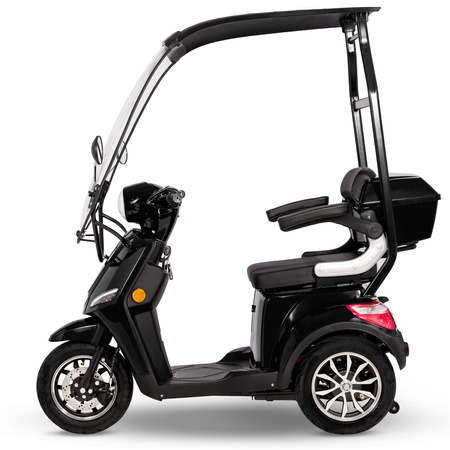 Skuter elektryczny dla seniora trójkołowy z dachem eVOYAGER BN022 - Czarny