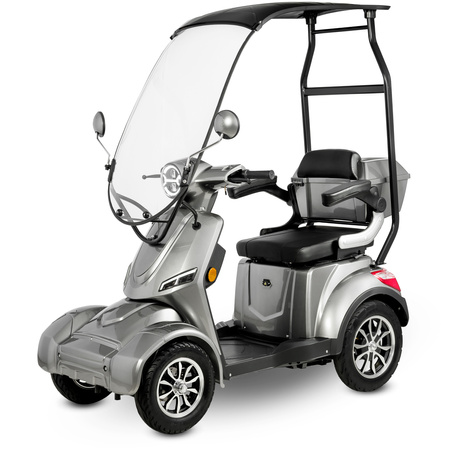 Skuter elektryczny z dachem dla seniora czterokołowy eVOYAGER BN027 - Szary