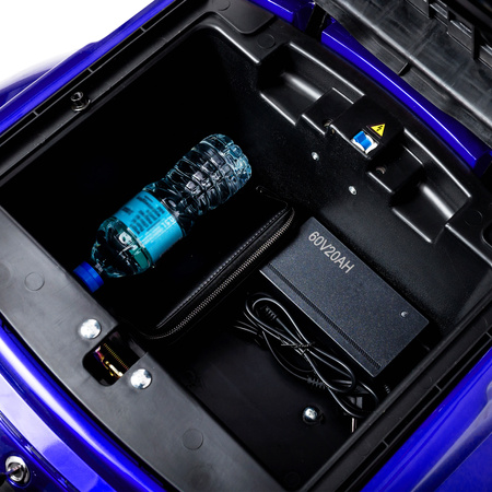 Skuter elektryczny z dachem dla seniora czterokołowy eVOYAGER BN027 - Niebieski