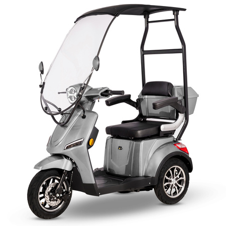 Skuter elektryczny dla seniora trójkołowy z dachem eVOYAGER BN022 - Szary