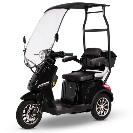 Skuter elektryczny dla seniora trójkołowy z dachem eVOYAGER BN022 - Czarny