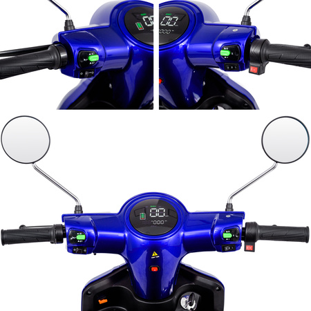 Skuter elektryczny z dachem dla seniora czterokołowy eVOYAGER BN027 - Niebieski