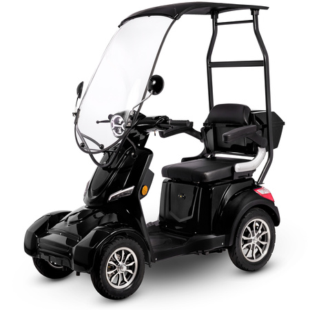 Skuter elektryczny z dachem dla seniora czterokołowy eVOYAGER BN027 - Czarny