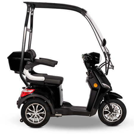 Skuter elektryczny dla seniora trójkołowy z dachem eVOYAGER BN022 - Czarny