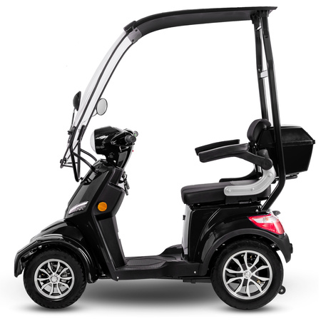 Skuter elektryczny z dachem dla seniora czterokołowy eVOYAGER BN027 - Czarny