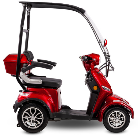 Skuter elektryczny czterokołowy z dachem czterokołowy eVOYAGER BN027 - Czerwony