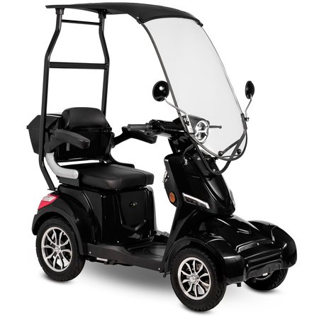 Skuter elektryczny z dachem dla seniora czterokołowy eVOYAGER BN027 - Czarny