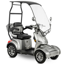 Skuter elektryczny z dachem dla seniora czterokołowy eVOYAGER BN027 - Szary