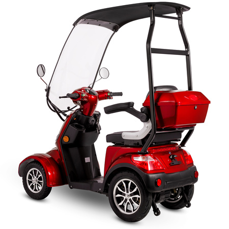 Skuter elektryczny czterokołowy z dachem czterokołowy eVOYAGER BN027 - Czerwony