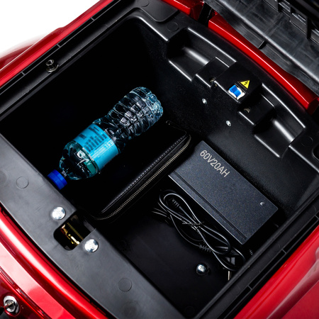 Skuter elektryczny dla seniora trójkołowy z dachem eVOYAGER BN022 - Czerwony