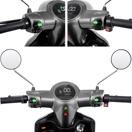 Skuter elektryczny z dachem dla seniora czterokołowy eVOYAGER BN027 - Szary